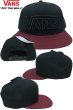 画像2: ★セール 新品 US企画 バンズ VANS アウトライン立体刺繍ロゴ スナップバック ベースボールキャップ DROP OUTLINE SNAPBACK CAP ブラック×バーガンディ 推奨頭周囲55-60cm 東京オリンピックに向けて (2)