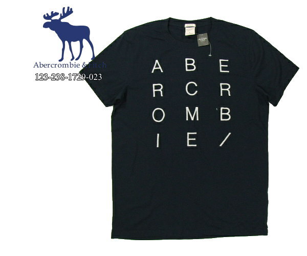 ☆完売 アバクロ セール 100%本物保証 ABERCROMBIE 総刺繍ロゴTシャツ