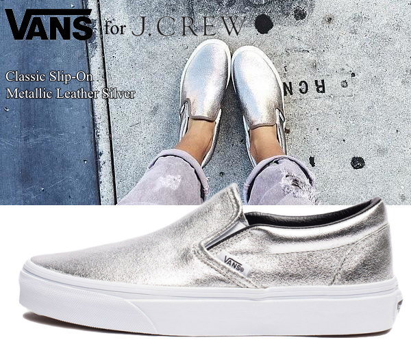 J.Crew​ x VANS Metallic Leather Silver