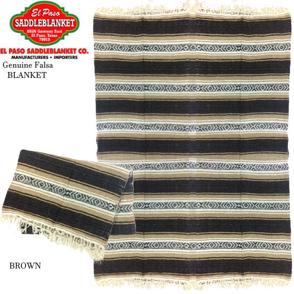 ☆完売 エルパソ サドルブランケット Genuine Faisa Blanket ネイティブ ハンドウーブン ブランケット 【ブラウン×ダークベージュ】  お部屋のインテリア ソファーや車のシートカバー ヨガマット アウトドアにもお勧めの温もりある手織りブランケット アメリカ発 ...